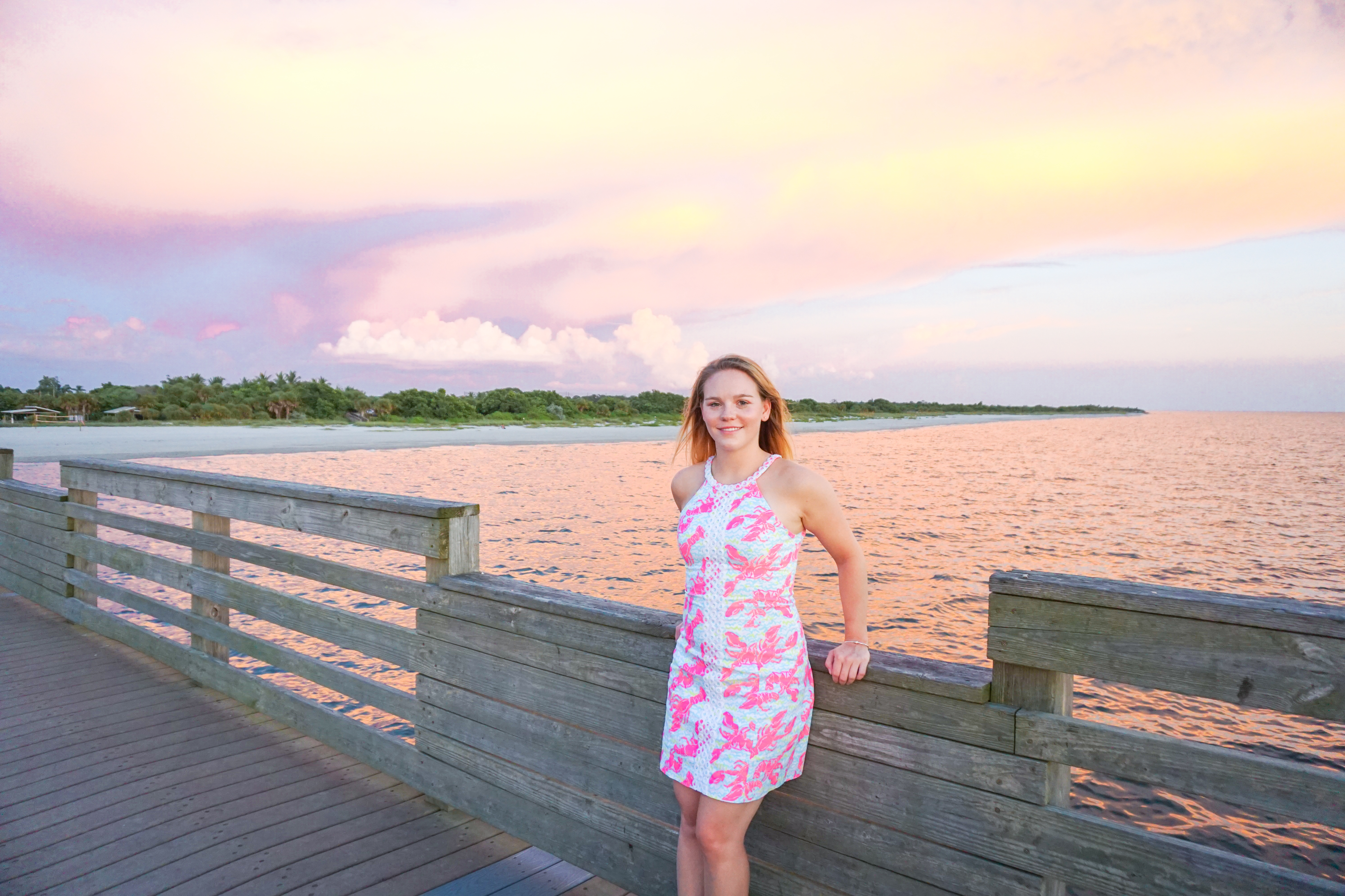 Lilly Pulitzer dress with sunset