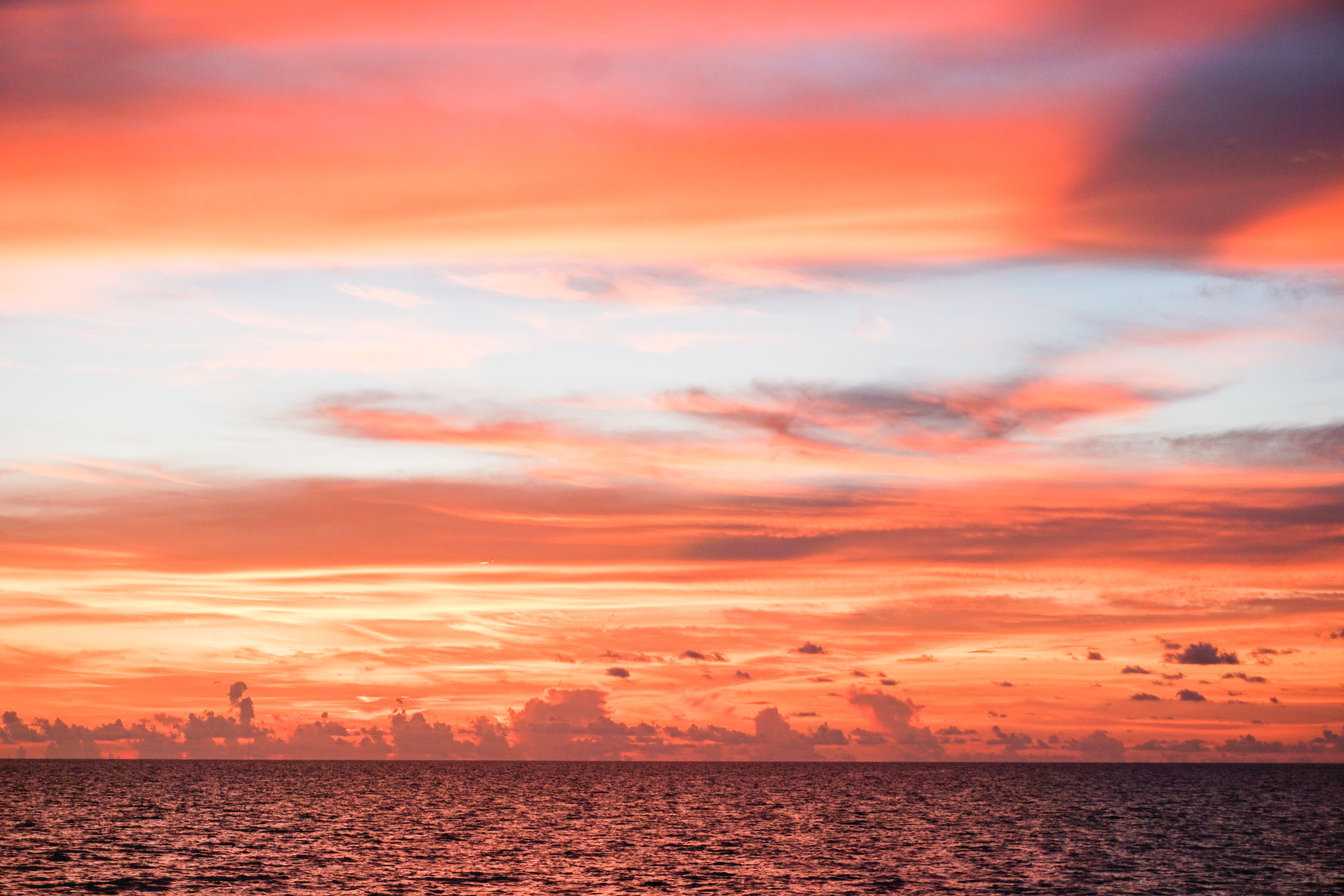 red and orange sunset in Florida