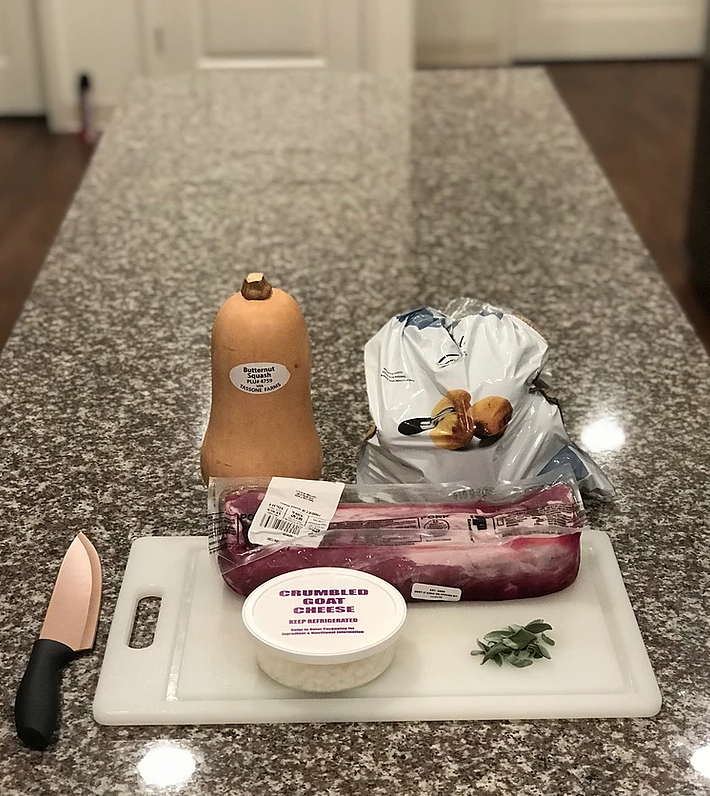 the ingredients for stuffed pork tenderloin