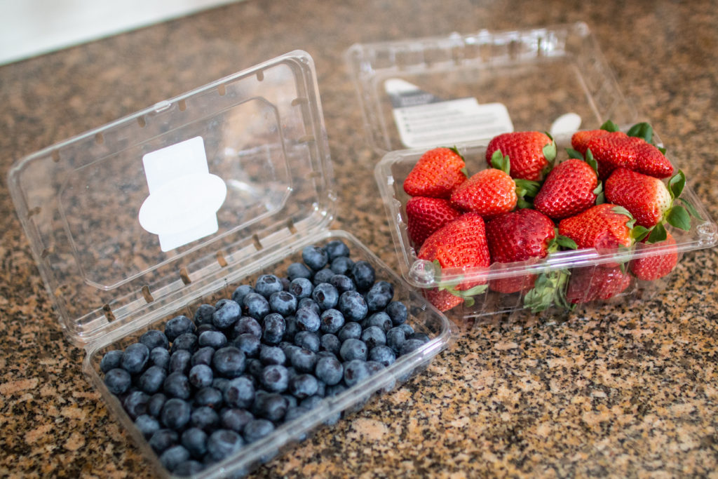 blueberries and strawberries