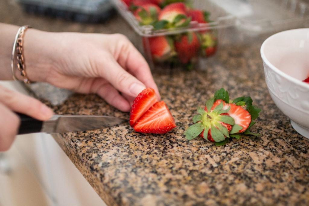 cut strawberries