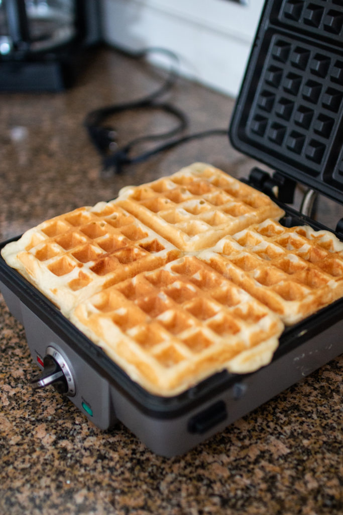 fresh golden waffles