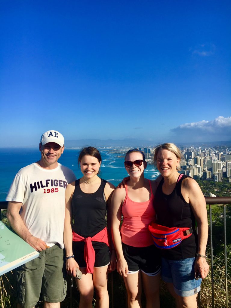 my family and I at the top of Diamond Head