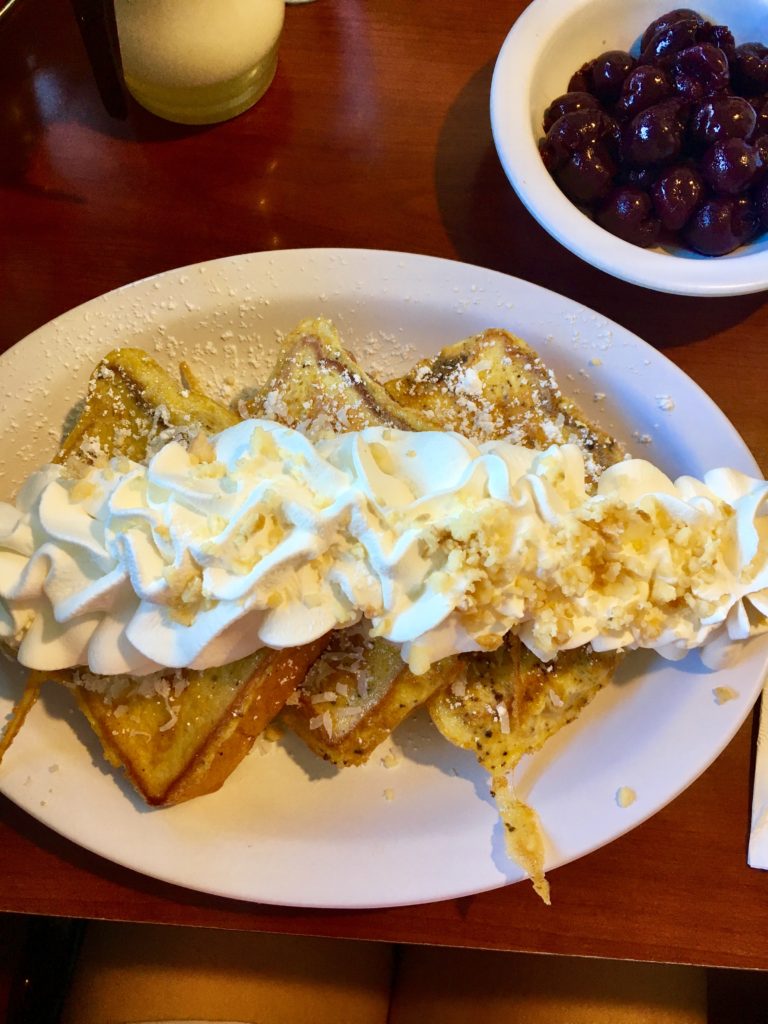 coconut creme french toast at Eggs N' Things Waikiki Beach Eggspress