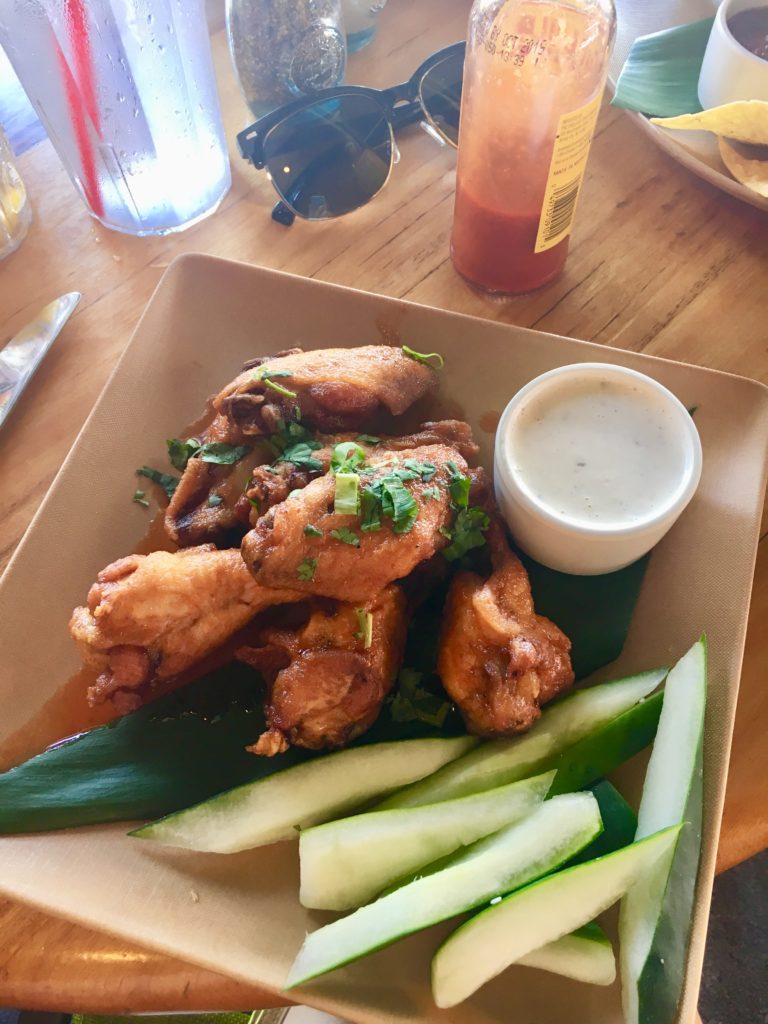 Sriracha-Guava chicken wings at Leilani's On The Beach Restaurant