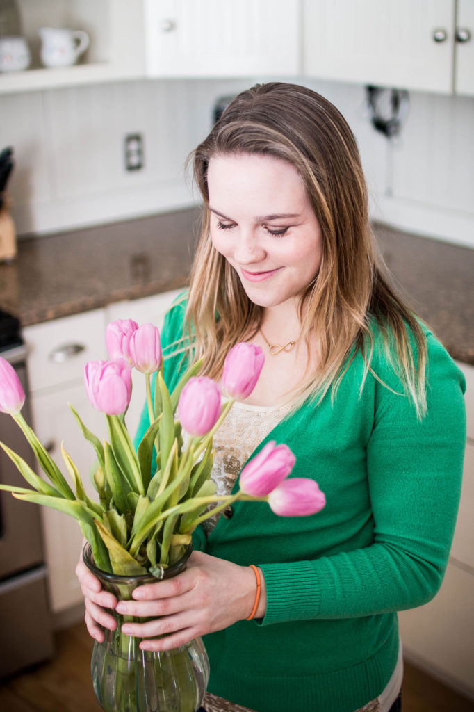 taking care of spring pink tulips