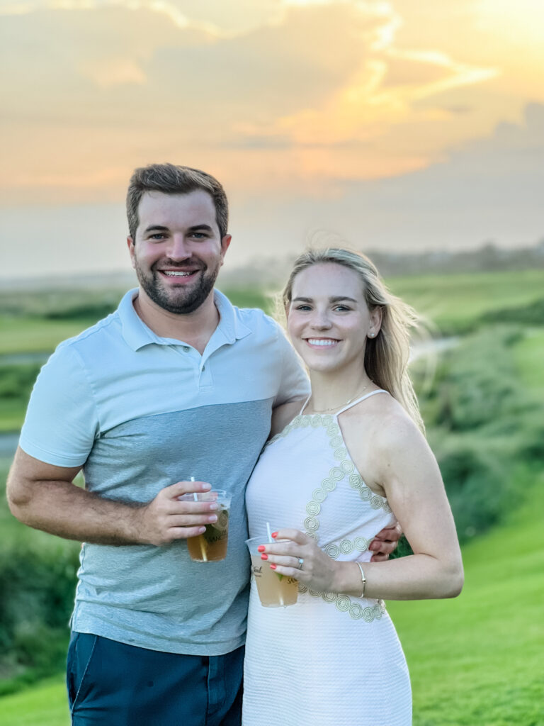 Meeting friends out to dinner at the country club on Kiawah Island, SC.