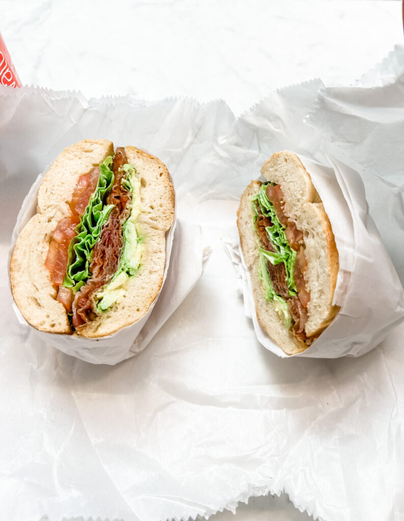 BLT on a bagel at Ess-A-Bagel. A great way to refuel during 24 hours in New York City. 