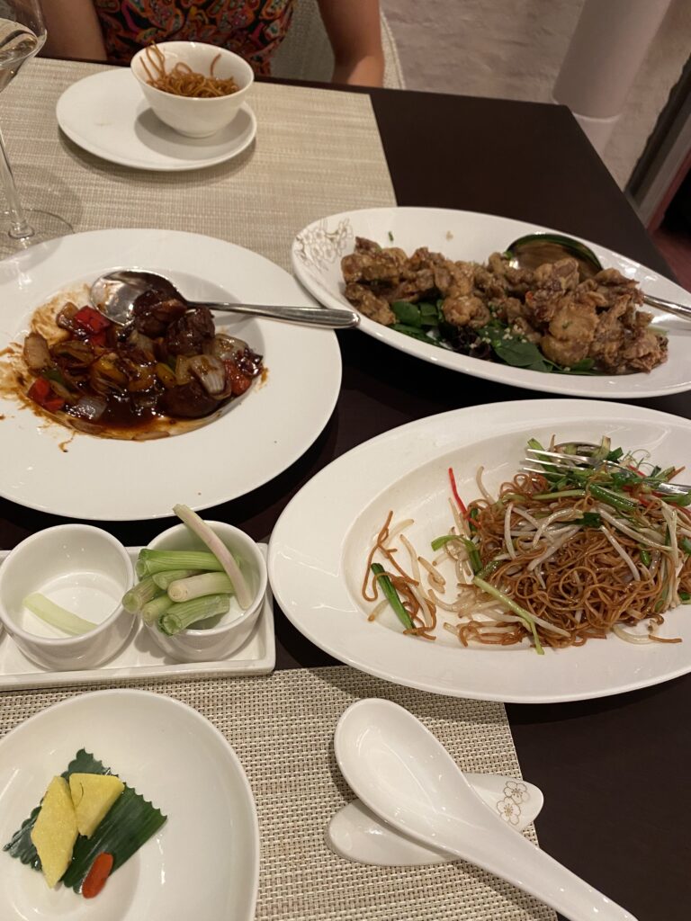 Pecking duck at Cherry Garden in Mandarin Oriental Hotel in Singapore