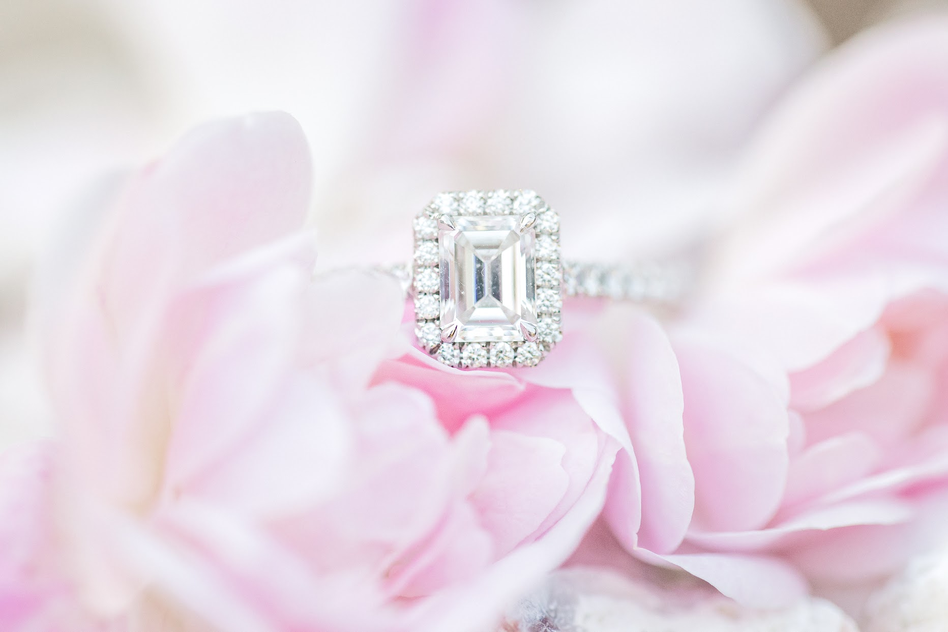 tiffany engagement ring with pink flower