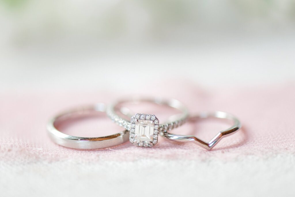 Tiffany engagement ring with tiffany wedding bands